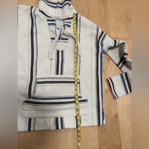 SUNDANCE Womens Baja Hoodie Stripe Pullover Size M Beach Coastal Vacation Resort - Picture 8 of 9